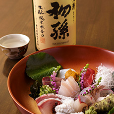 日本酒と刺身
